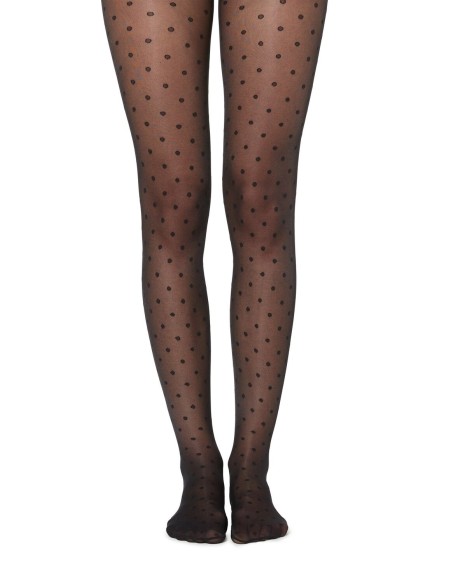 Medias negras cristal topos mini